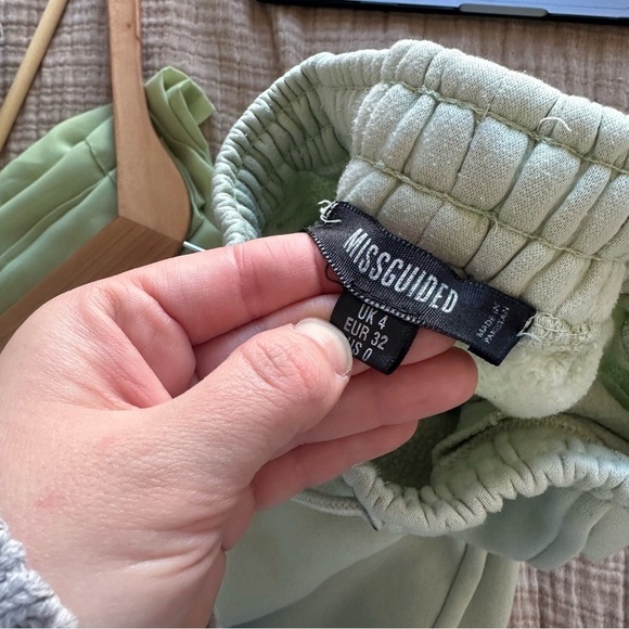 3/$20⚡️ Misguided Light Green Mint Tie Waist Jogger Sweatpants - Picture 2 of 13